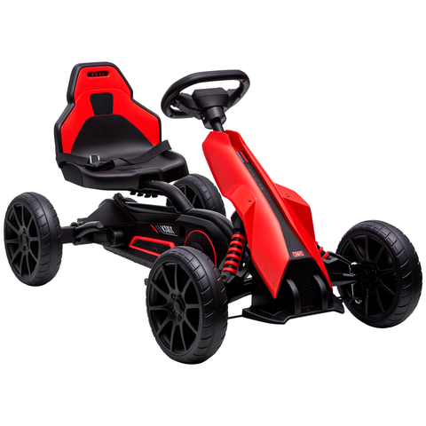 Kids Pedal Go Kart with Adjustable Seat Swing Axle Handbrake EVA Wheels