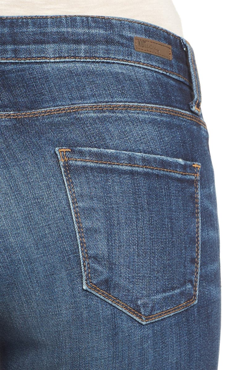 KUT from the Kloth 'Reese' Distressed Stretch Straight Leg Ankle Jeans, Alternate, color, 