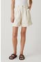 Pleated Denim Trouser Shorts