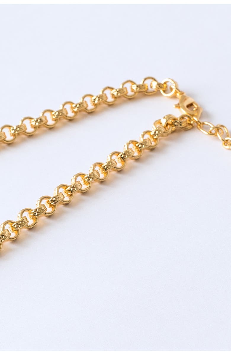 Classicharms Carved Rolo Chain Choker Necklace, Alternate, color, Gold