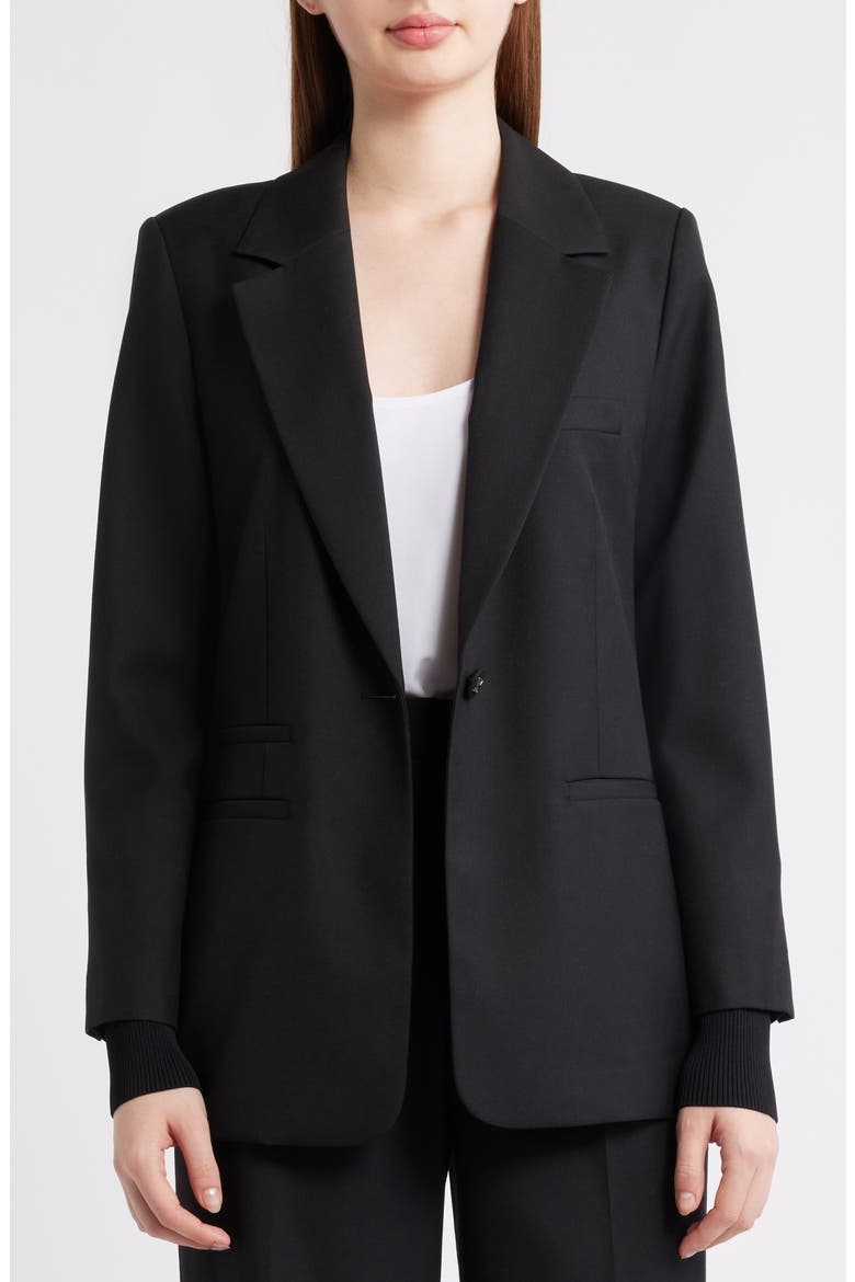 Nora Wool Blend Blazer, Alternate, color, BLACK