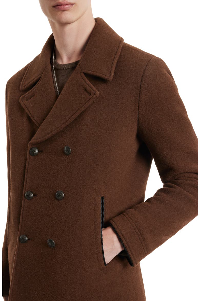 Carlos Wool Blend Peacoat, Alternate, color, EARTH BROWN