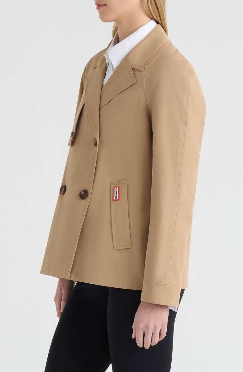 Hunter Tina Double Breasted Short Trench Coat, Alternate, color, British Tan