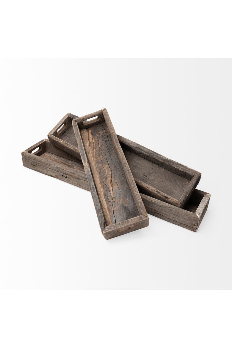 Vernon Reclaimed Wood Tray, Alternate, color, Brown