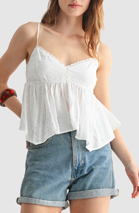 Lace Detail Handkerchief Hem Camisole