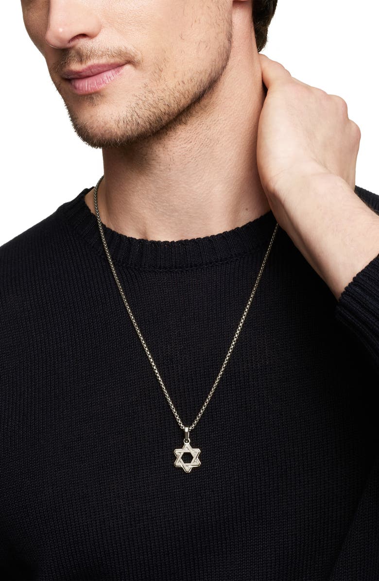 David Yurman Deco Star of David Pendant, Alternate, color, Silver