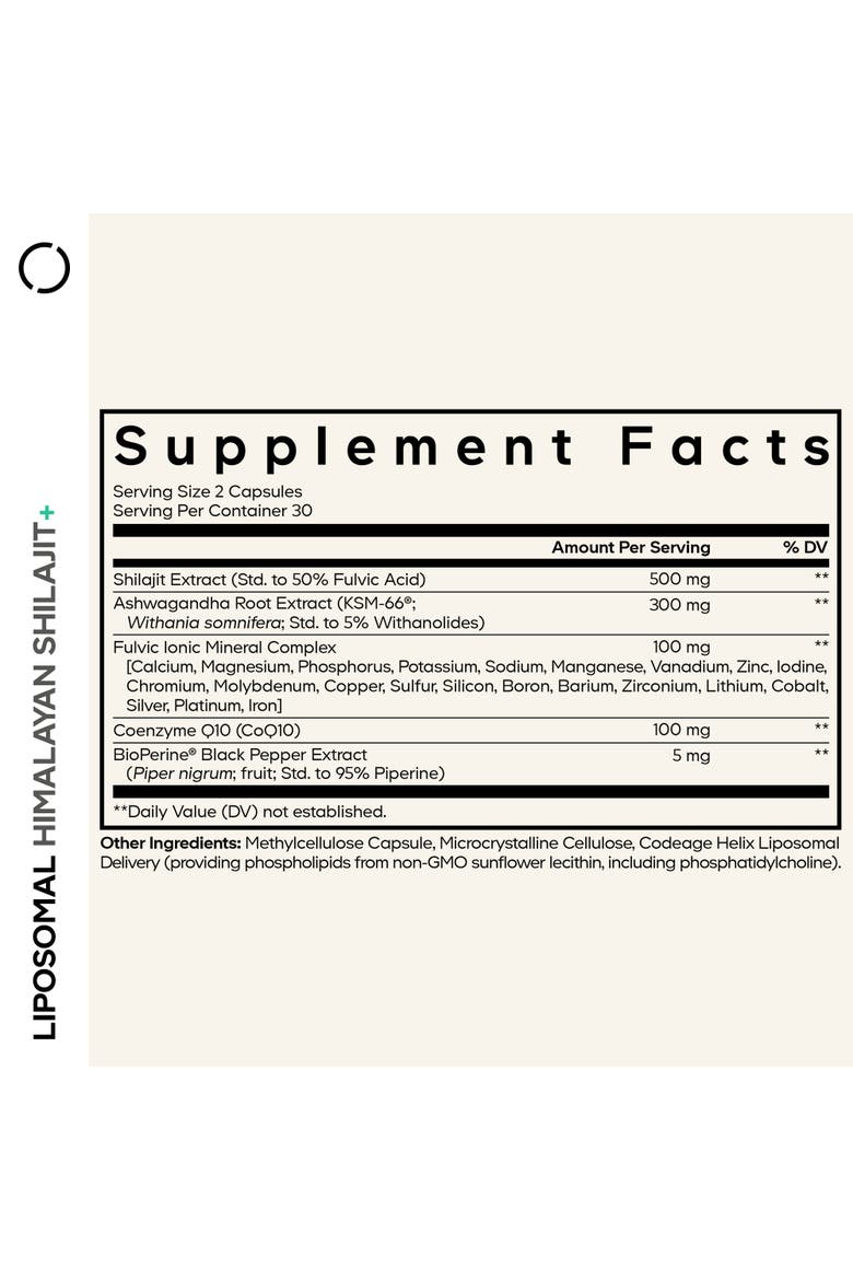 Liposomal Himalayan Shilajit+, KSM-66 Ashwagandha Supplement, Alternate, color, White