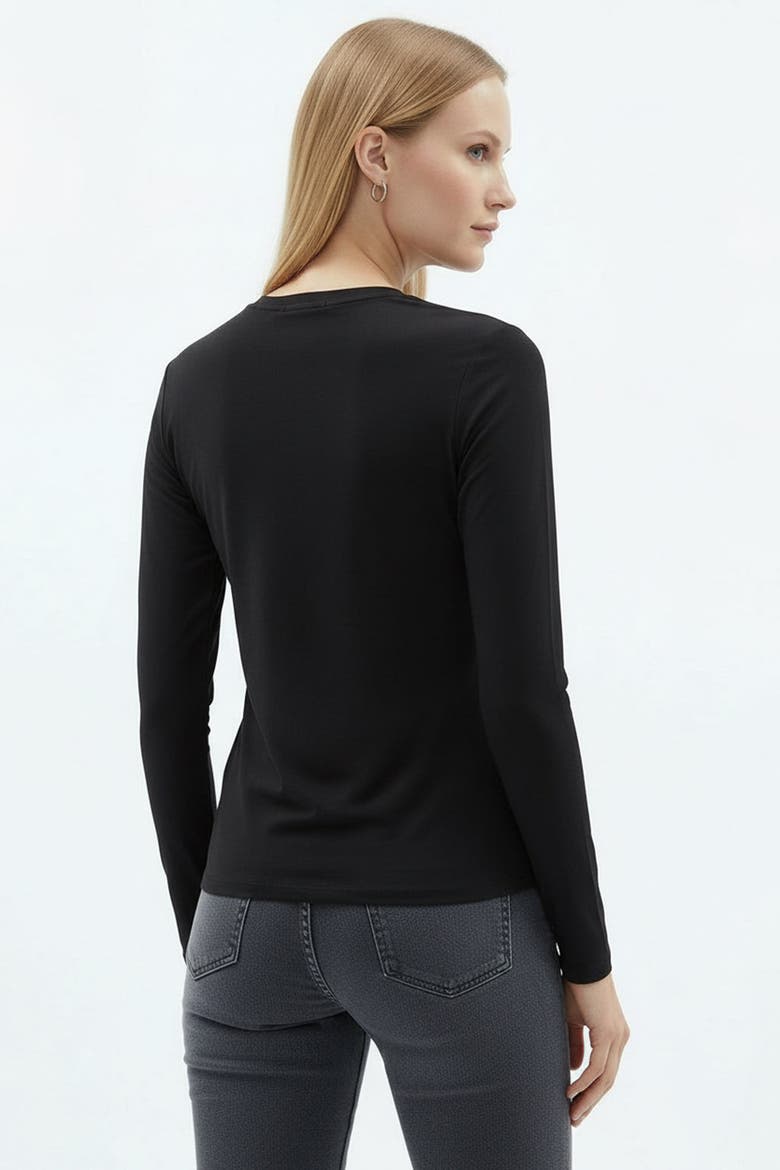 Carolyn Long Sleeve Blouse, Alternate, color, Black