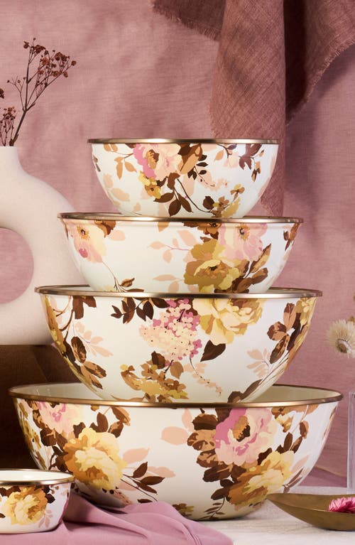Mackenzie-childs Mackenzie Childs Wild Rose Medium Everyday Bowl In White