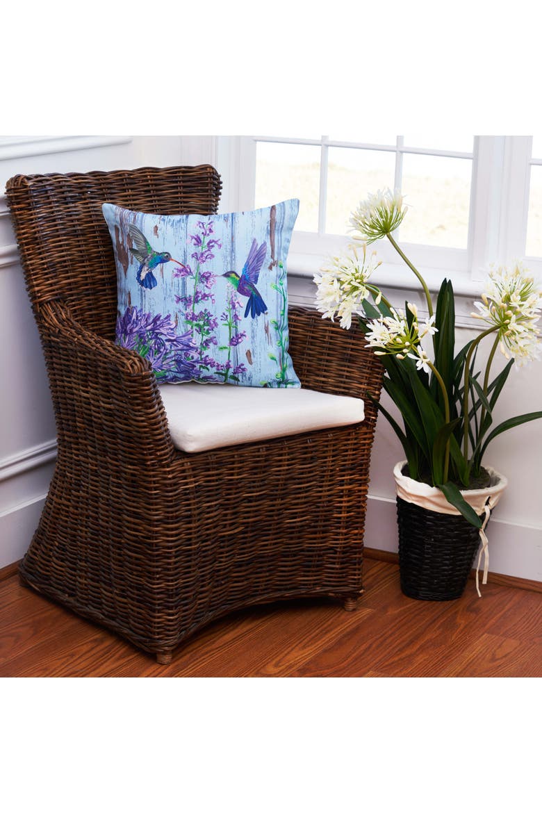 Hummingbird Paradise HD Printed Indoor/Outdoor Accent Throw Pillow 18" x 18", Alternate, color, Blue