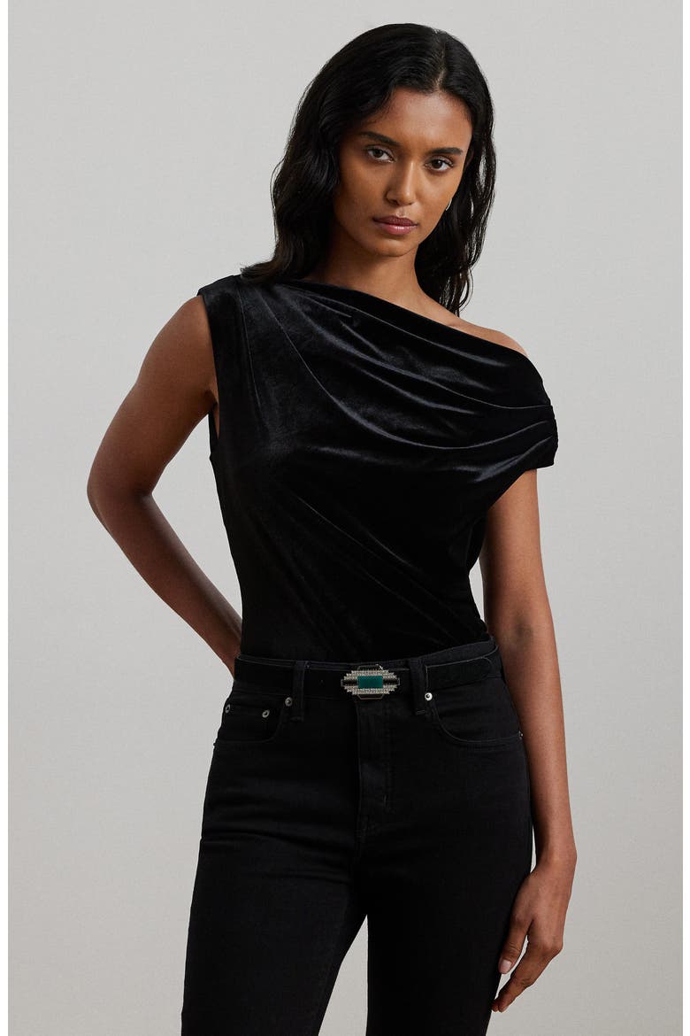 Stretch Velvet Top, Alternate, color, BLACK VELVET