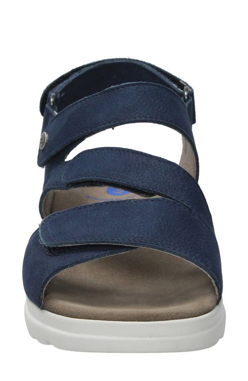 Wolky Ikaria Ankle Strap Platform Wedge Sandal In Denim Nubuck