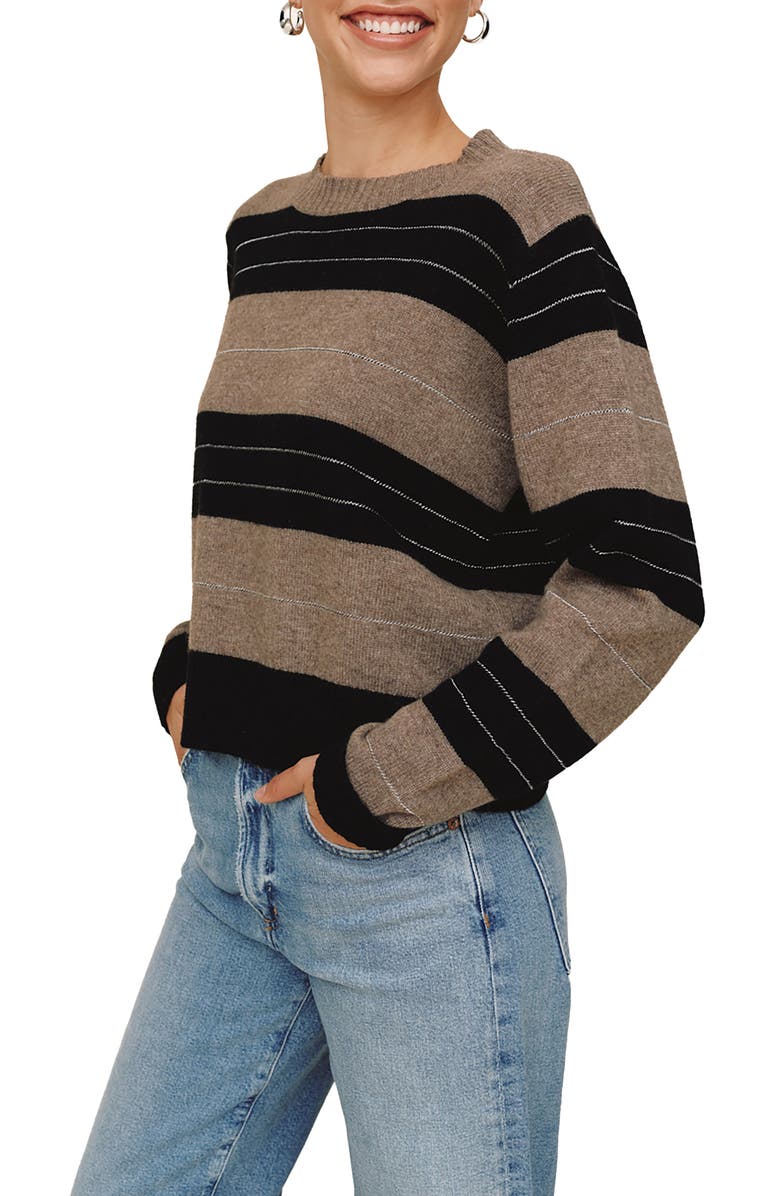 Bella Dahl Stripe Wool & Cashmere Sweater, Alternate, color, Frappe Stripe