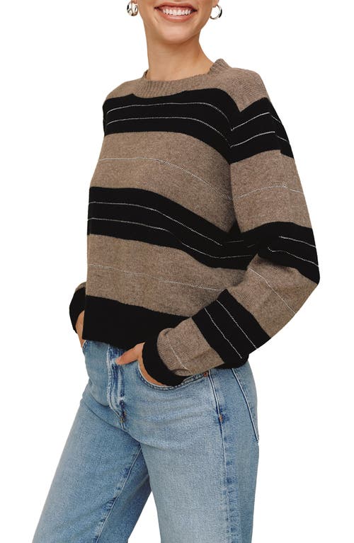 Bella Dahl Stripe Wool & Cashmere Sweater In Brown