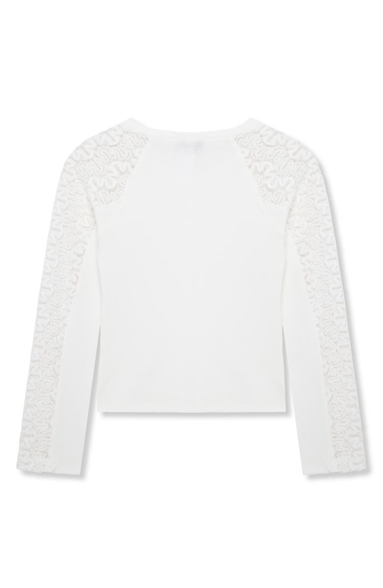 Truce Kids' Lace Sleeve T-Shirt, Alternate, color, Off-White