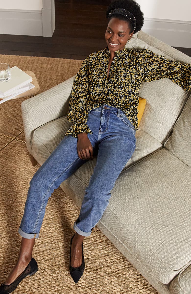 Boden Zoe Floral Ditsy Ruffle Detail Blouse, Alternate, color,