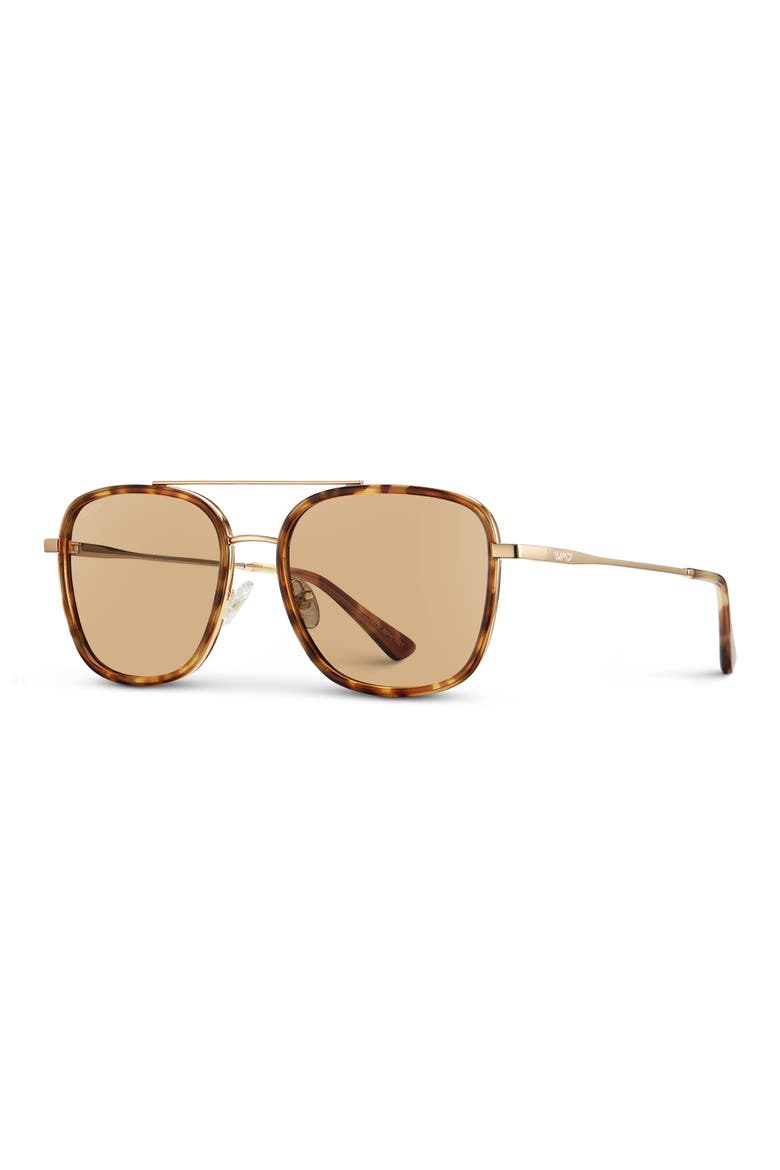 Gia - 54mm Oversized Square Aviator Polarized Sunglasses, Alternate, color, Honeycomb Tortoise