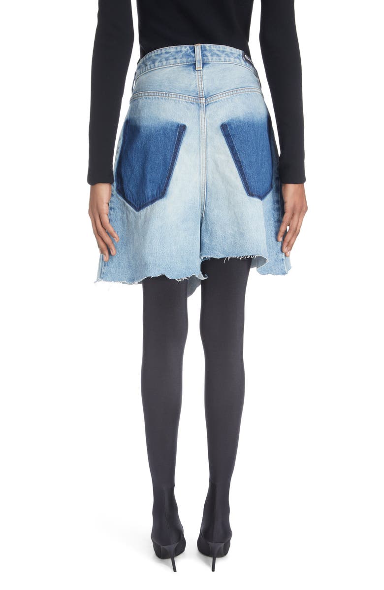 Balenciaga Patch Pocket Denim Skirt, Alternate, color, 