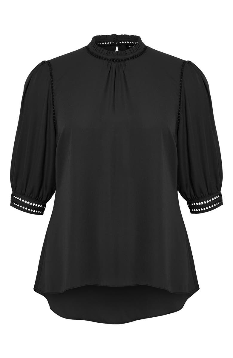 City Chic Kiss Me Quick Ruffle Neck Top, Alternate, color,