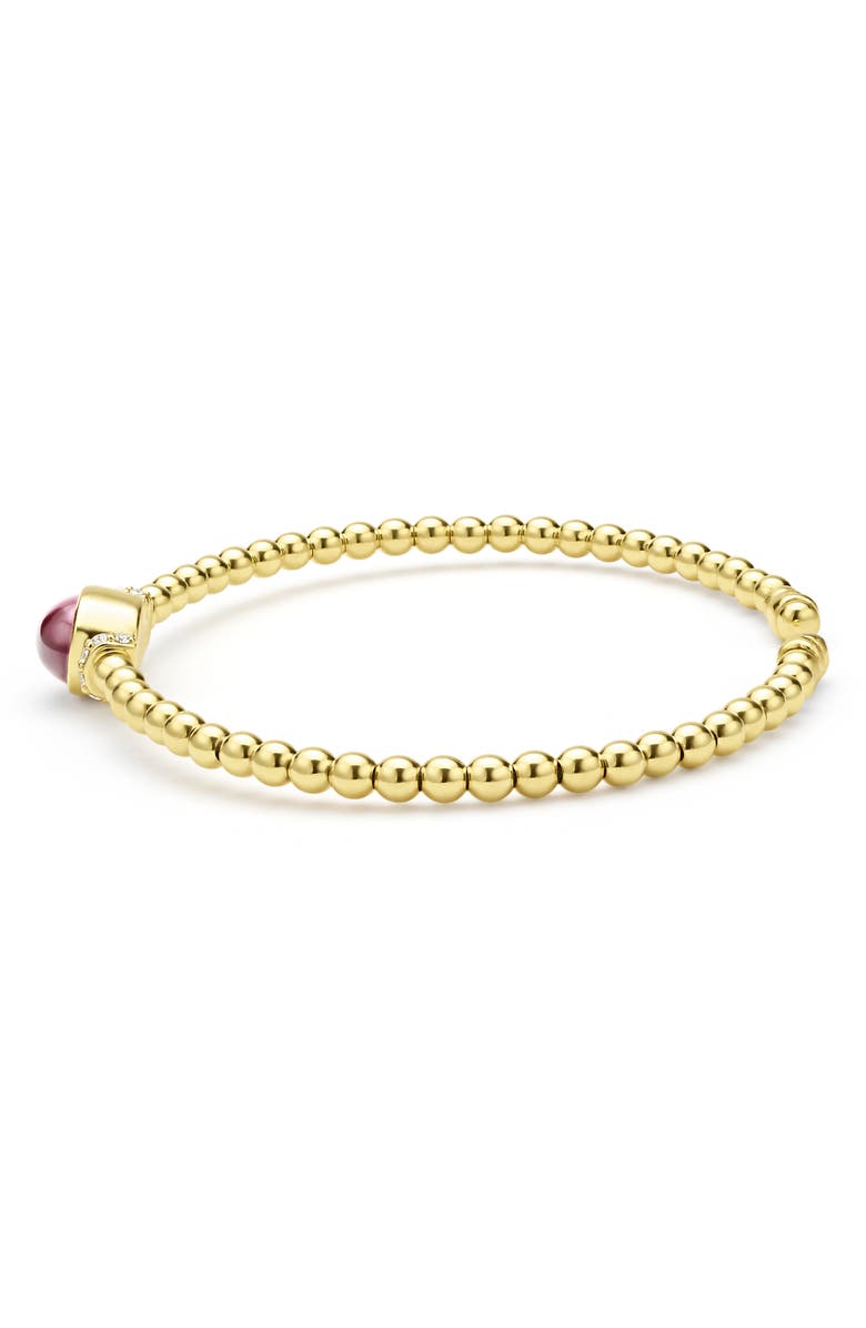 LAGOS Rhodolite Garnet & Diamond Caviar Cuff Bracelet, Alternate, color, Gold