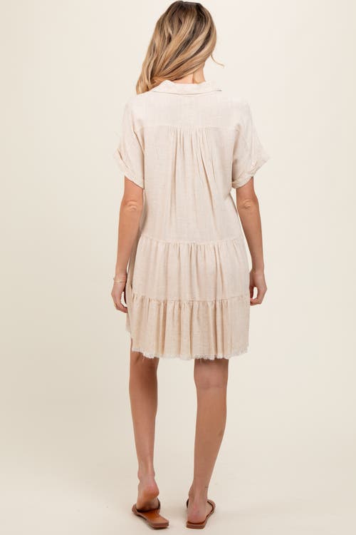 Pinkblush Tiered Linen Dress In Multi
