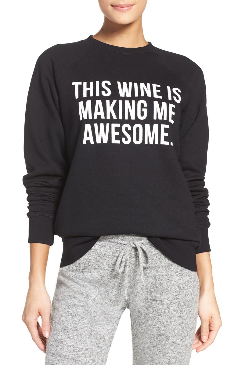 BRUNETTE the Label 'This Wine' Crewneck Sweatshirt, Main, color, 