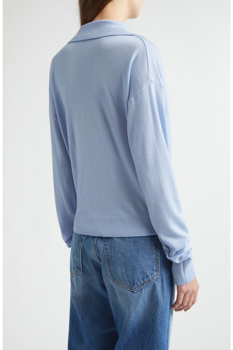Drape Front Wool Polo Sweater, Alternate, color, BABY BLUE