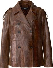 Mackage Dolores Double Breasted Leather Coat