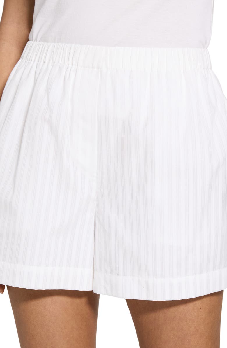 Theory Stripe Cotton Boxers Shorts, Alternate, color, White