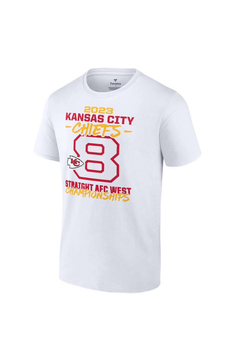 FANATICS Men's Fanatics Branded White Kansas City Chiefs Eight-Time AFC West Division Champions T-Shirt, Alternate, color,