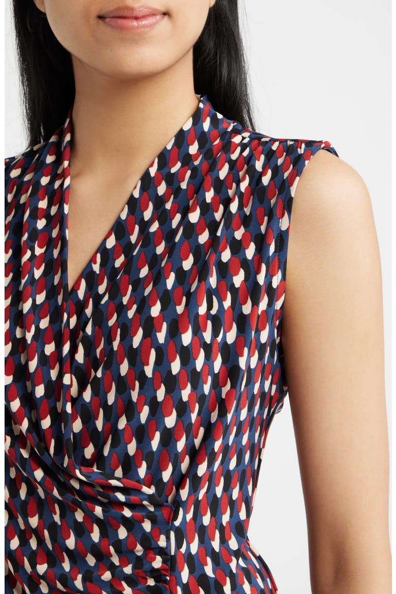 Shirred Faux Wrap Top, Alternate, color, BLUE CARBON MULTI