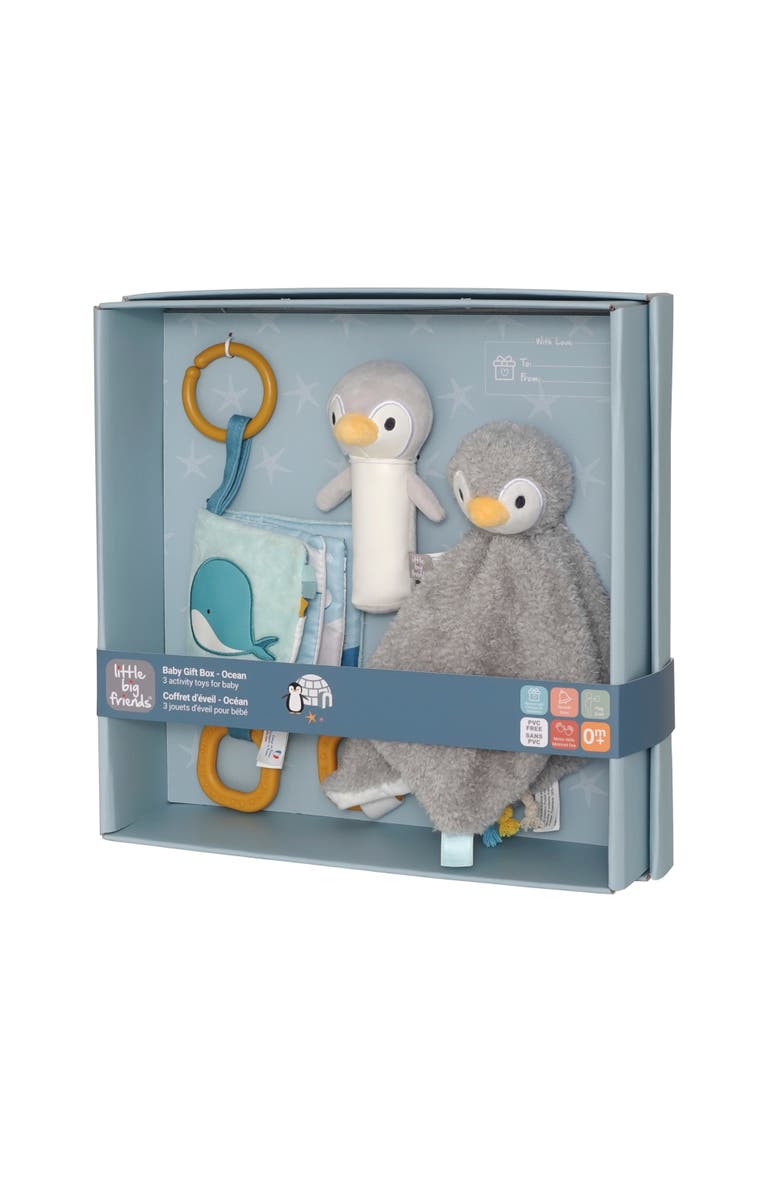 Little Big Friends Ocean Baby Gift Box Set - Comforter, Rattle & Soft Book | Newborn Sensory Toy Gift Set, Alternate, color, Ocean