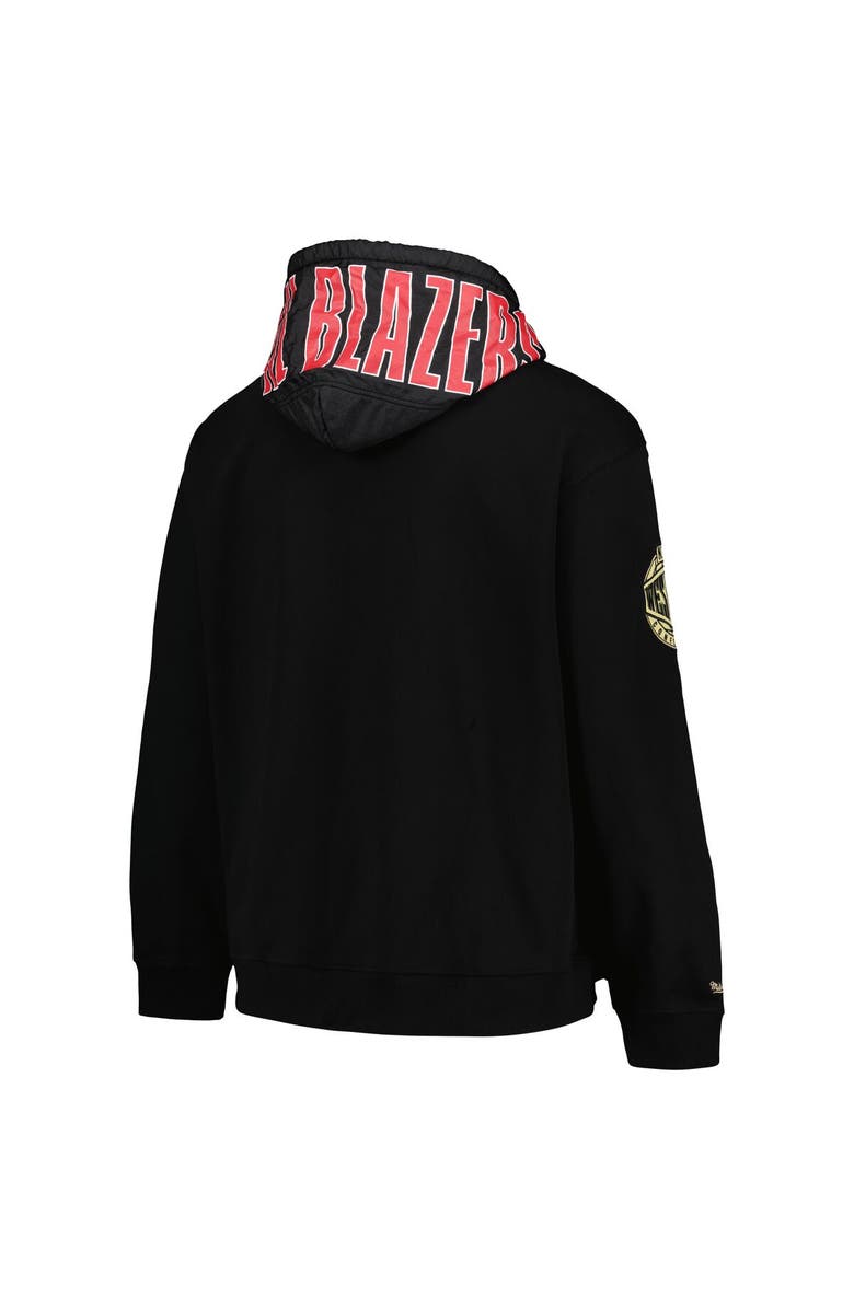 Mitchell & Ness Men's Mitchell & Ness Black Portland Trail Blazers Team OG 2.0 Vintage Logo Fleece Pullover Hoodie, Alternate, color, Black