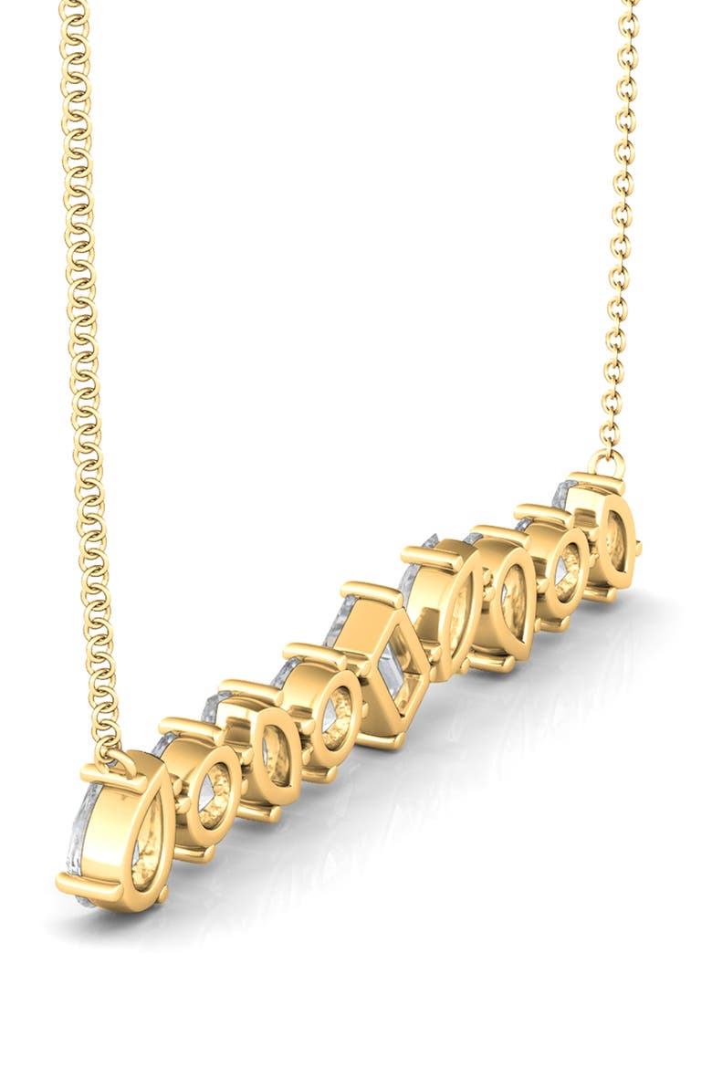 Mixed Lab Created Diamond Bar Pendant Necklace, Alternate, color, 18K YG