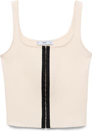 MANGO Contrast Placket Rib Tank