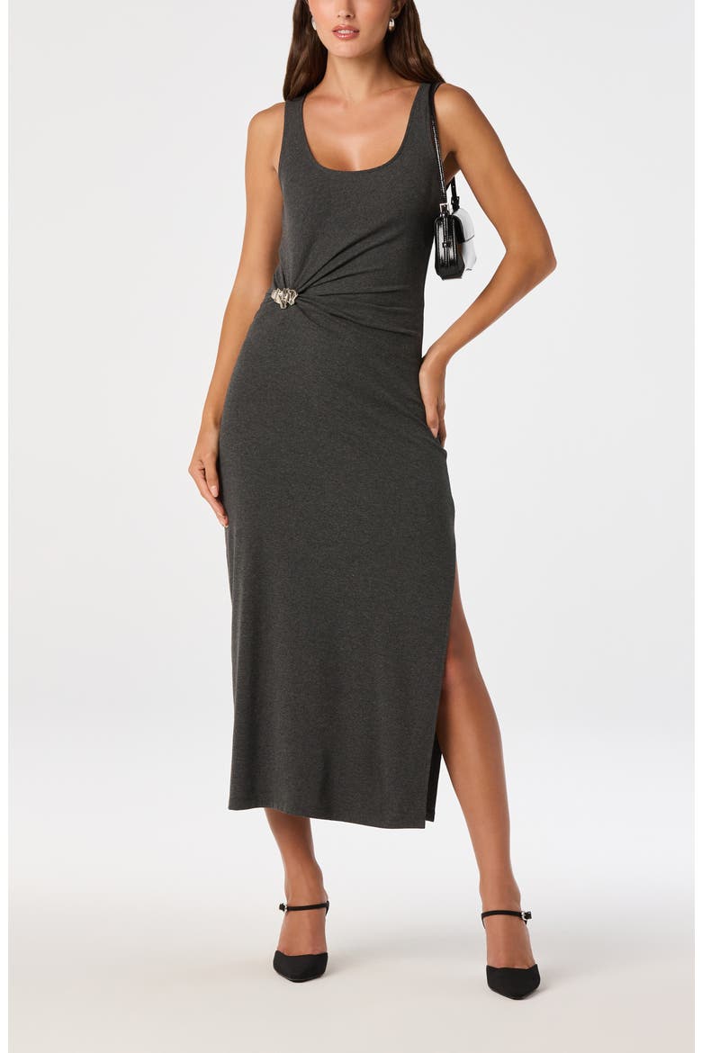 Beckah Sleeveless Midi Dress, Alternate, color, CHARCOAL