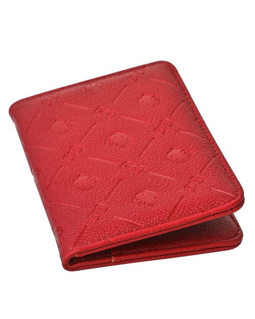 Hello Kitty Embossed Passport Holder In Red