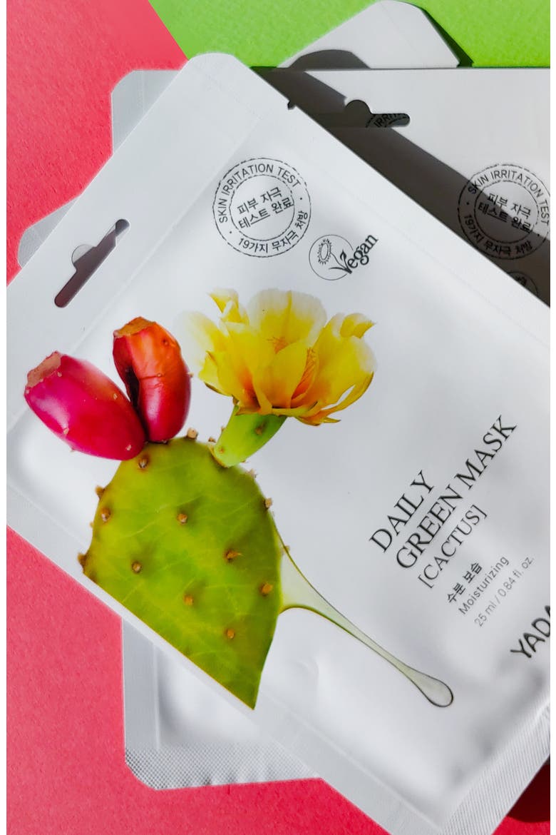 Daily Green Cactus Sheet Mask, Alternate, color, NO COLOR