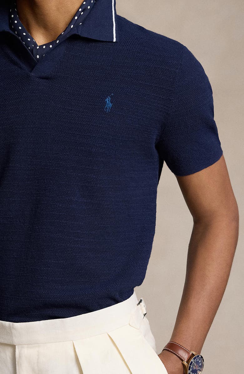 Polo Ralph Lauren Johnny Collar Cotton & Linen Polo Sweater, Alternate, color, 