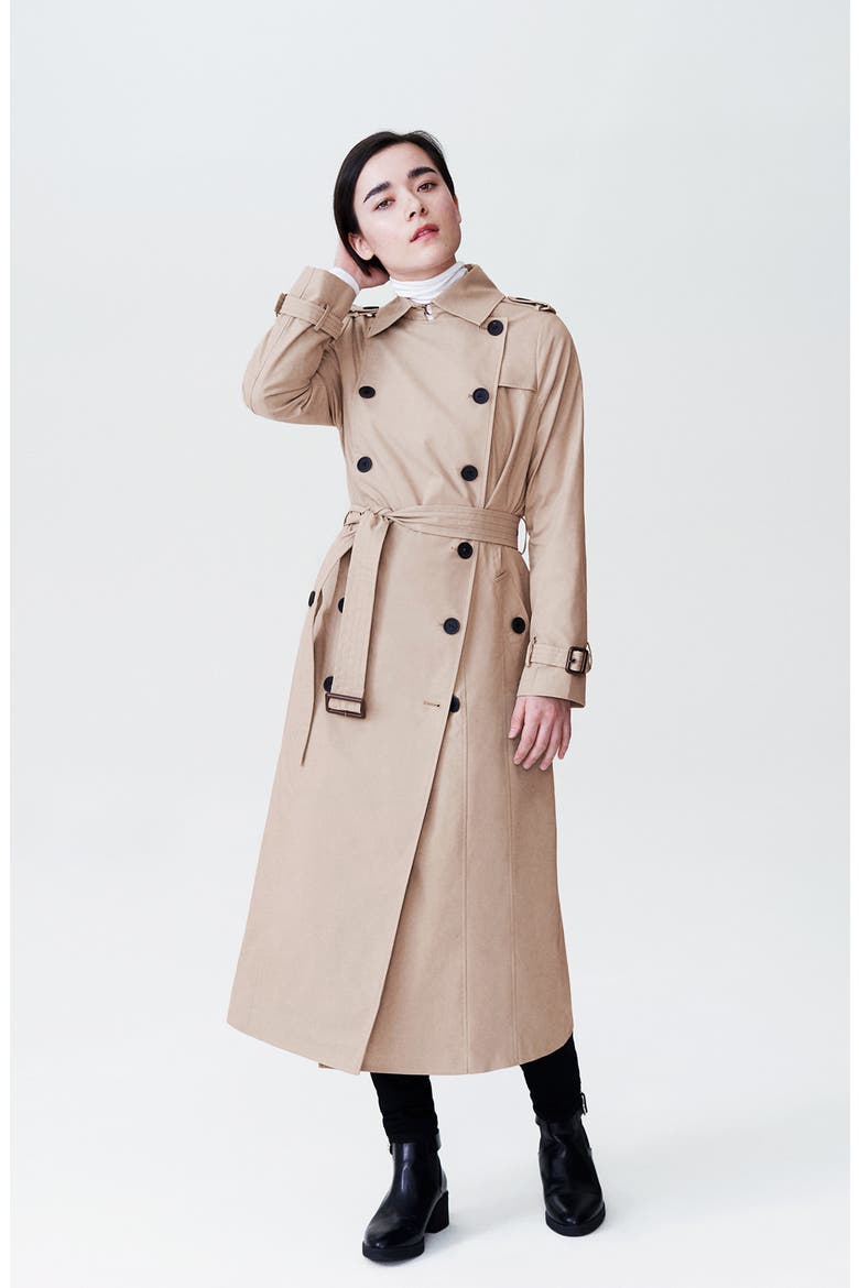 Tirsa Water Resistant Trench Coat, Alternate, color, KHAKI