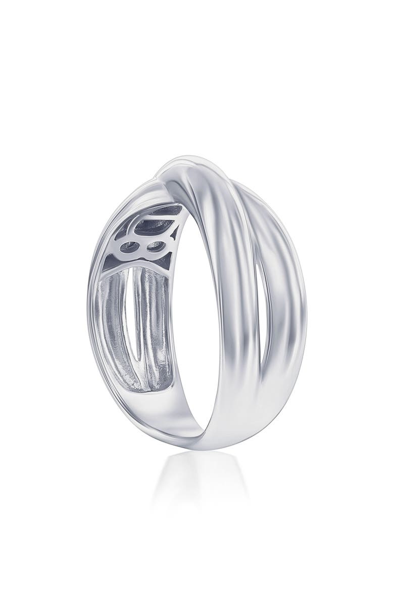 SIMONA Puffed Crossover Ring, Alternate, color, Silver
