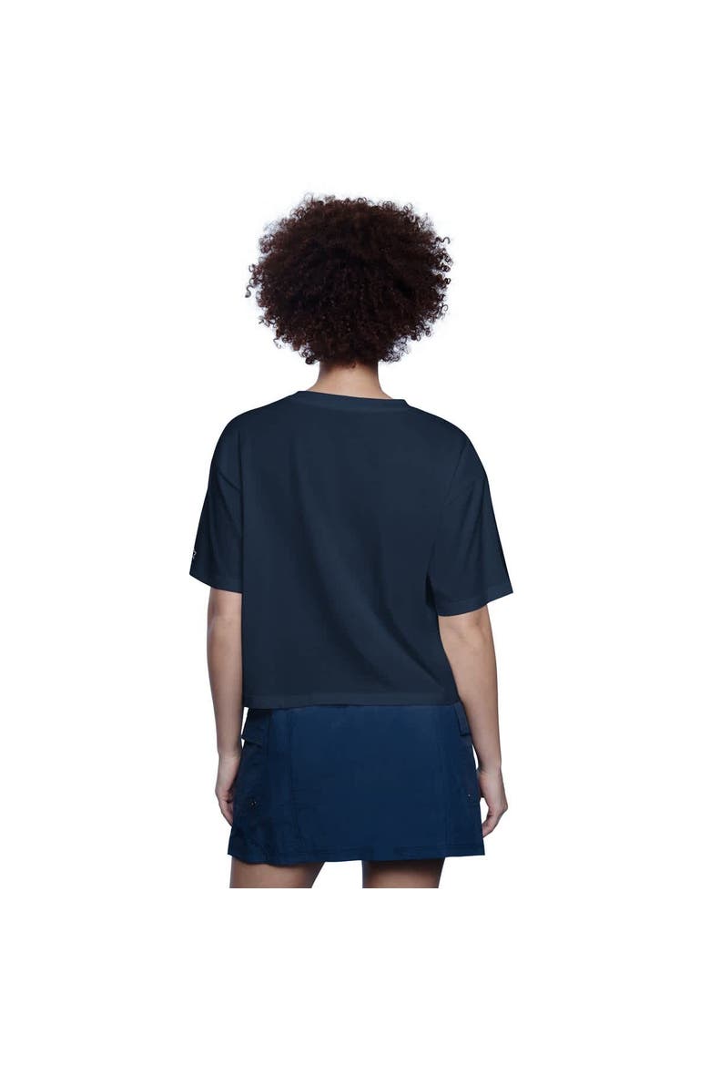 Women's Starter Navy New York Yankees Play the Ball Boxy Cropped T-Shirt, Alternate, color, Navy