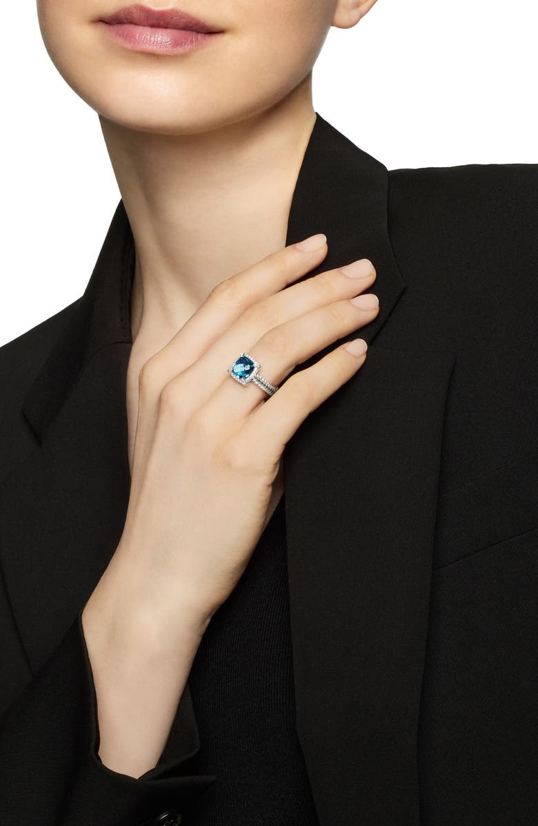 David Yurman Châtelaine Small Pavé Bezel Ring with Diamonds, Alternate, color, 