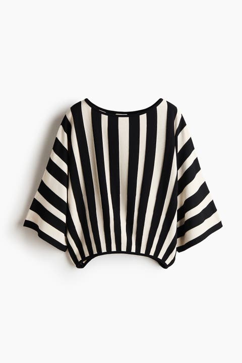 Fine-knit Boat-neck Top