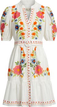 Eliza J Floral Print Poplin Dress