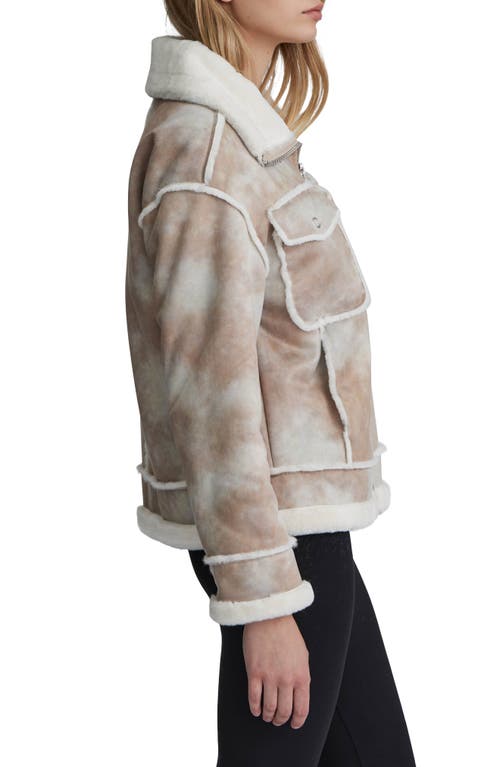 Nvlt Faux Fur Trim Faux Suede Biker Jacket In Gold