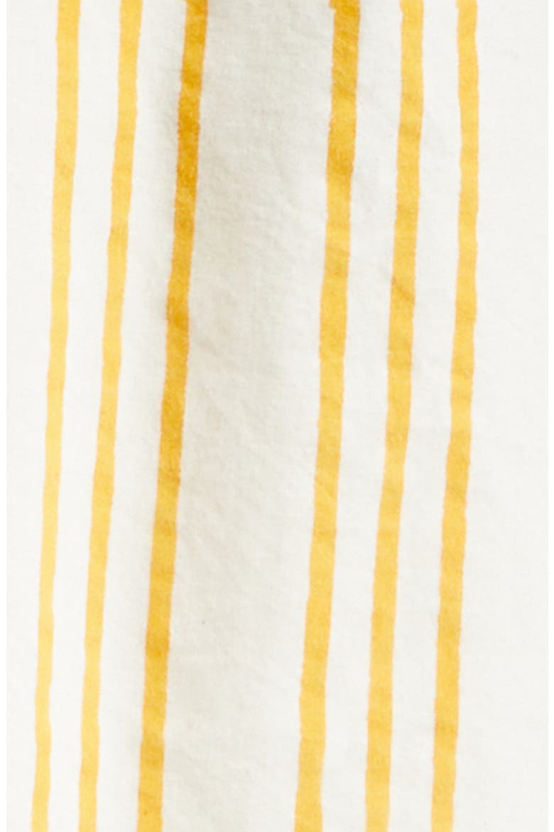 Print Triple Stripe Cotton Camp Shirt, Alternate, color, OFF WHITE/ YELLOW