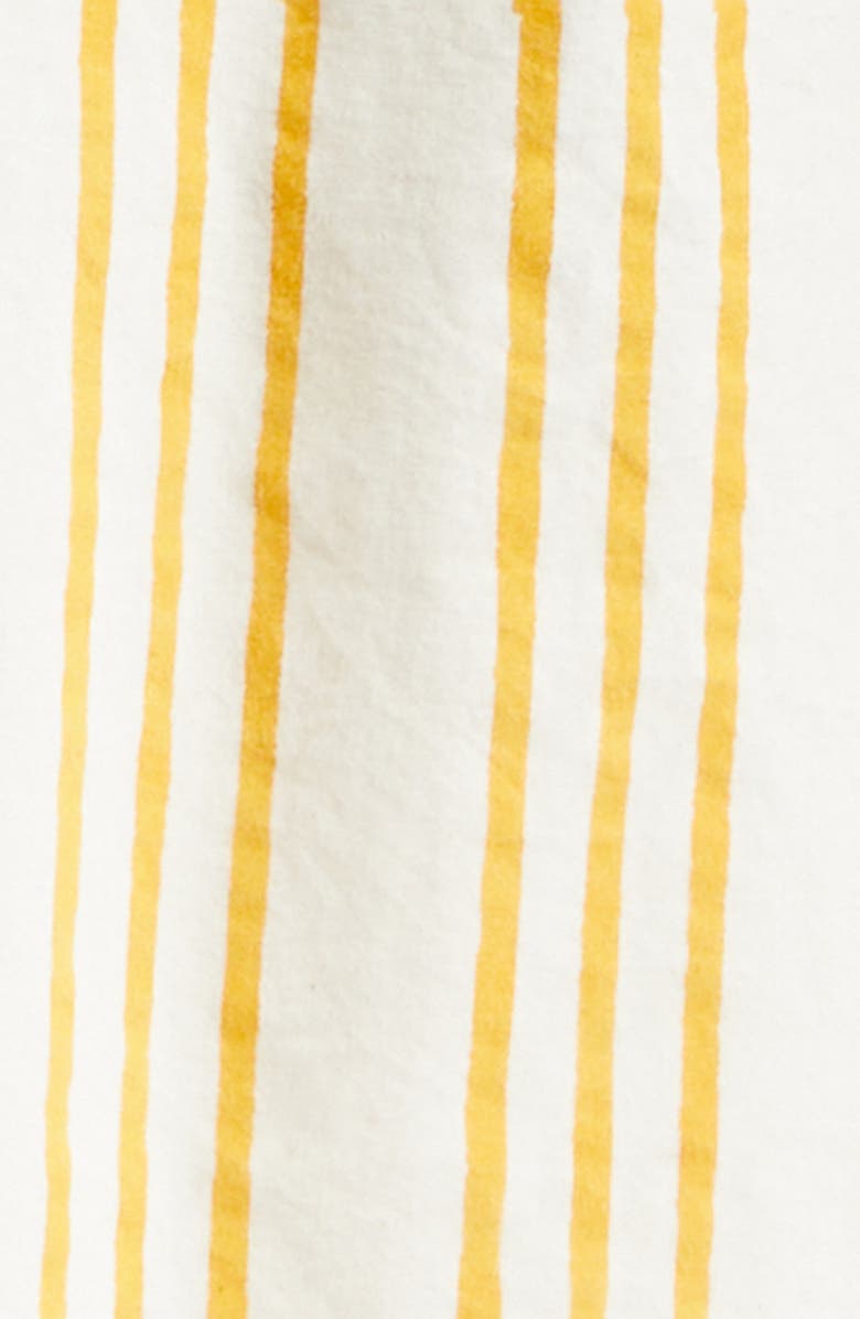 Drake's Print Triple Stripe Cotton Camp Shirt, Alternate, color, Off White/ Yellow