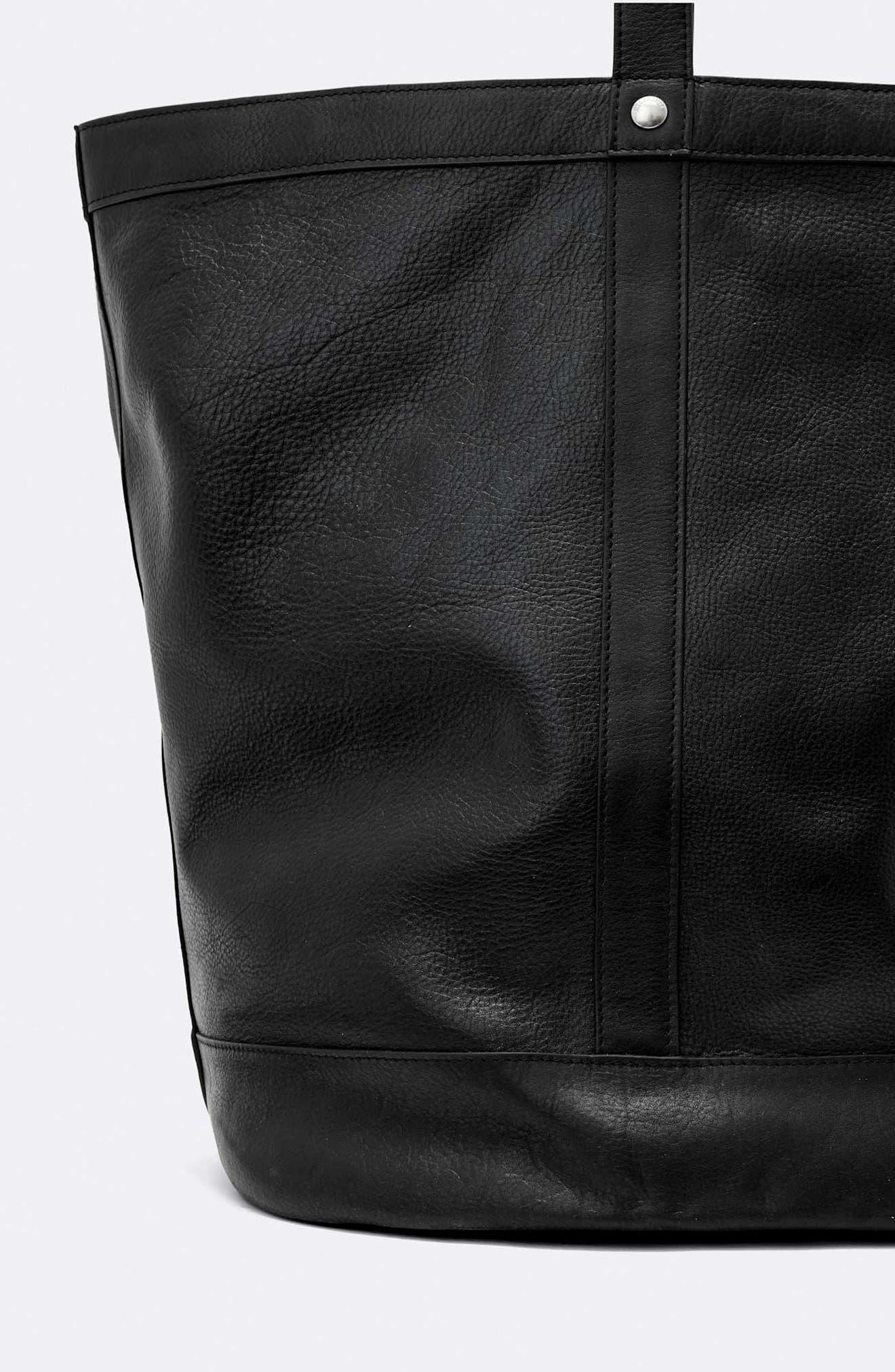 Bucket Leather Sling Bag, Alternate, color, BLACK