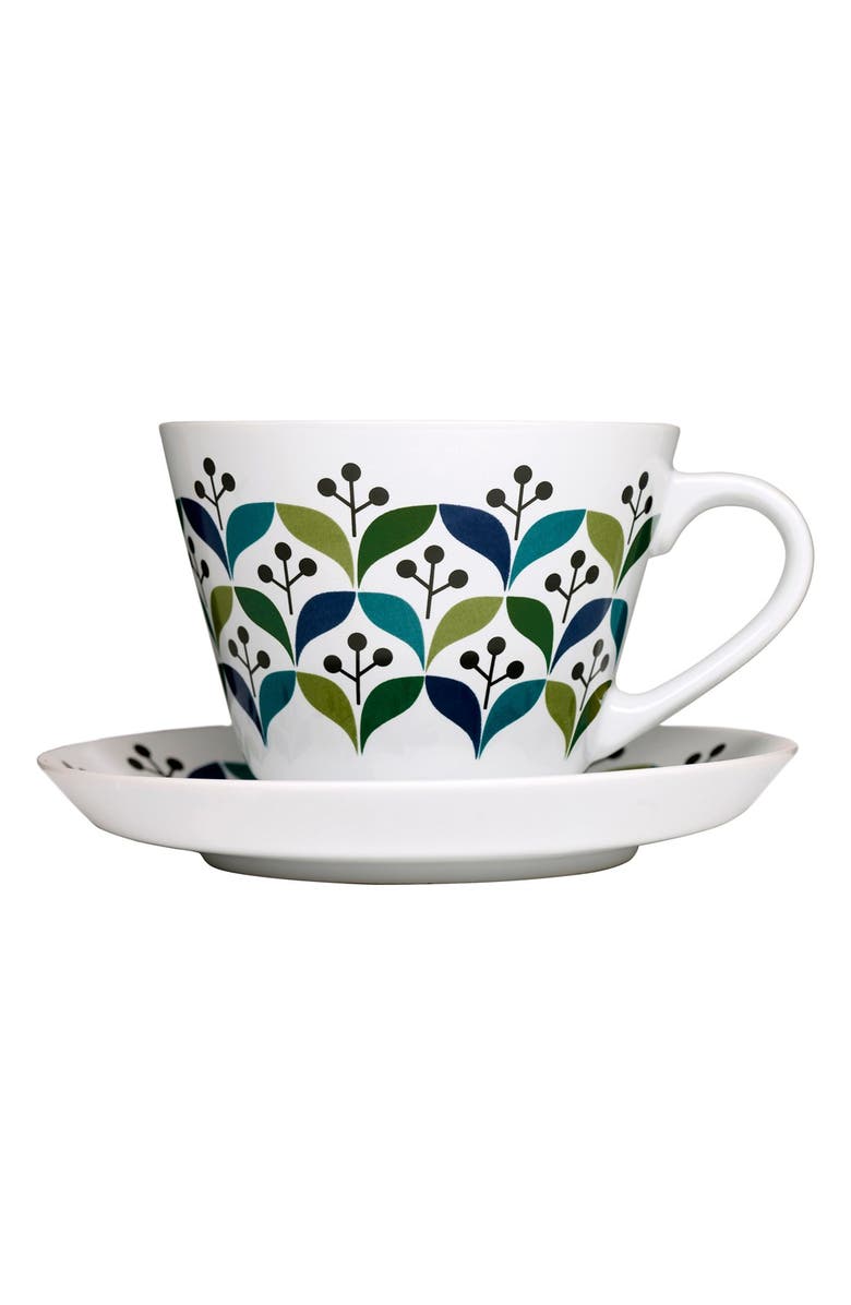 Sagaform 'Retro' Stoneware Teacup & Saucer, Main, color, 